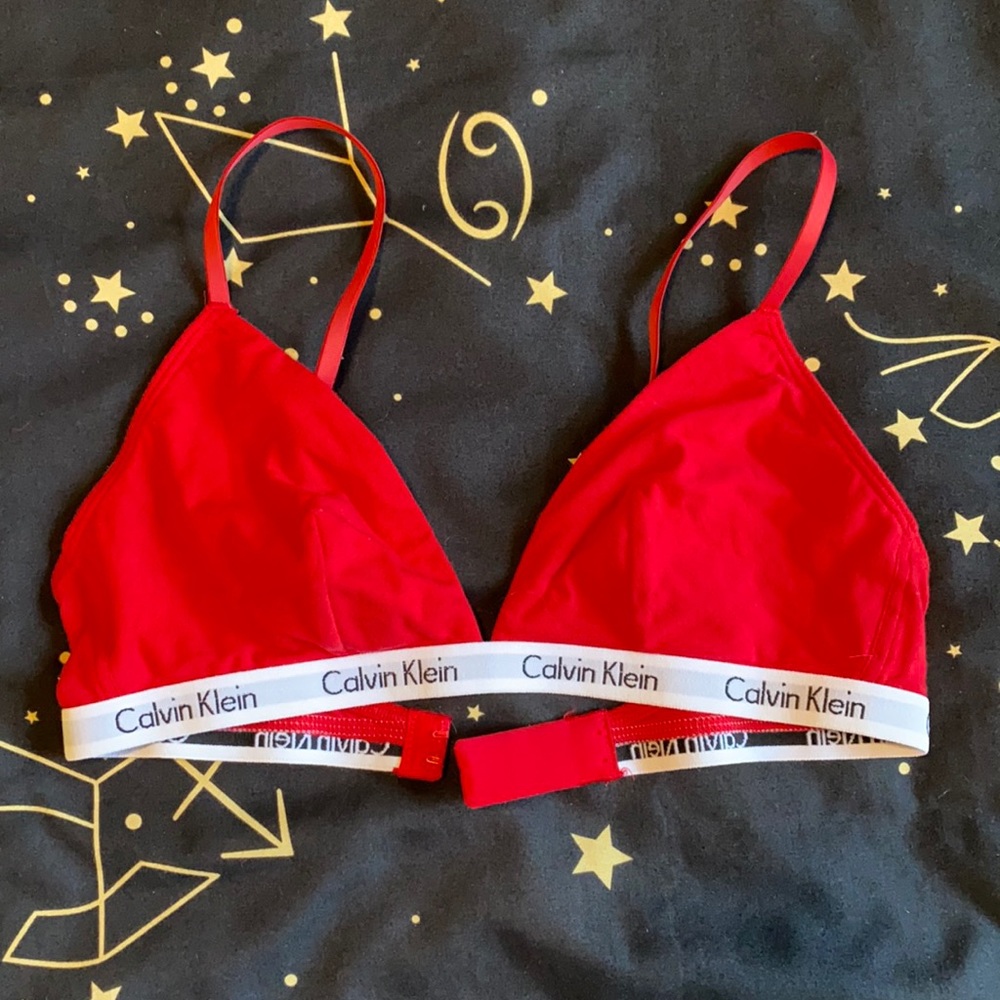 Red Calvin Klein bralette